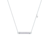 Asfour Crystal Chain Necklace With Zircon Bar Pendant In 925 Sterling Silver-NM0030